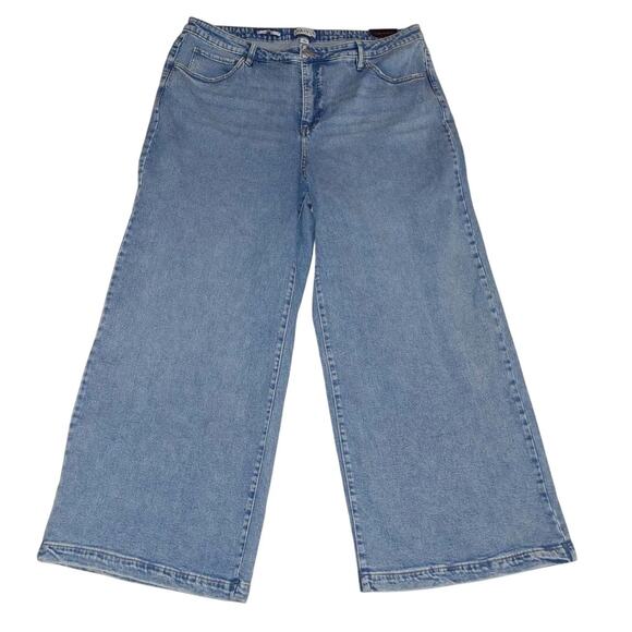 AVA & VIV NWT Plus Size 26 Wide Leg Relaxed Fit True Blue High-Rise Denim Jeans - Picture 1 of 8